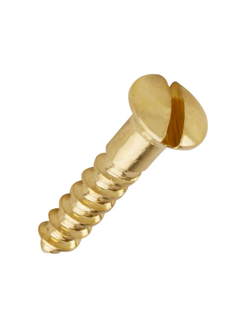 3 x 1/2 Inch Oval Head Slotted Brass Wood Screws 25 Pack House of